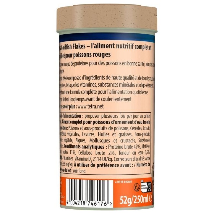 Tetra Goldfish Flocons - TETRA - Aliment complet en flocons pour poissons rouges - 250 ml