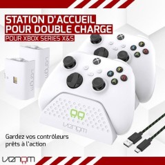 Station de charge double - VENOM - pour manettes Xbox - Xbox Series X|S & One - Blanc