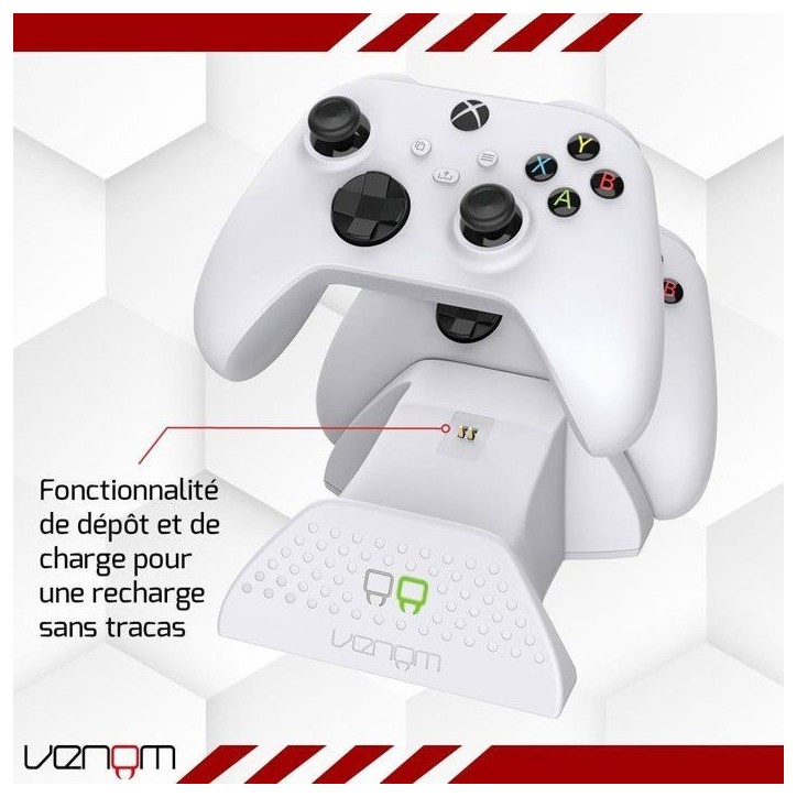 Station de charge double - VENOM - pour manettes Xbox - Xbox Series X|S & One - Blanc
