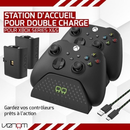 Station de charge double - VENOM - pour manettes Xbox - Xbox Series X|S & One - Noir