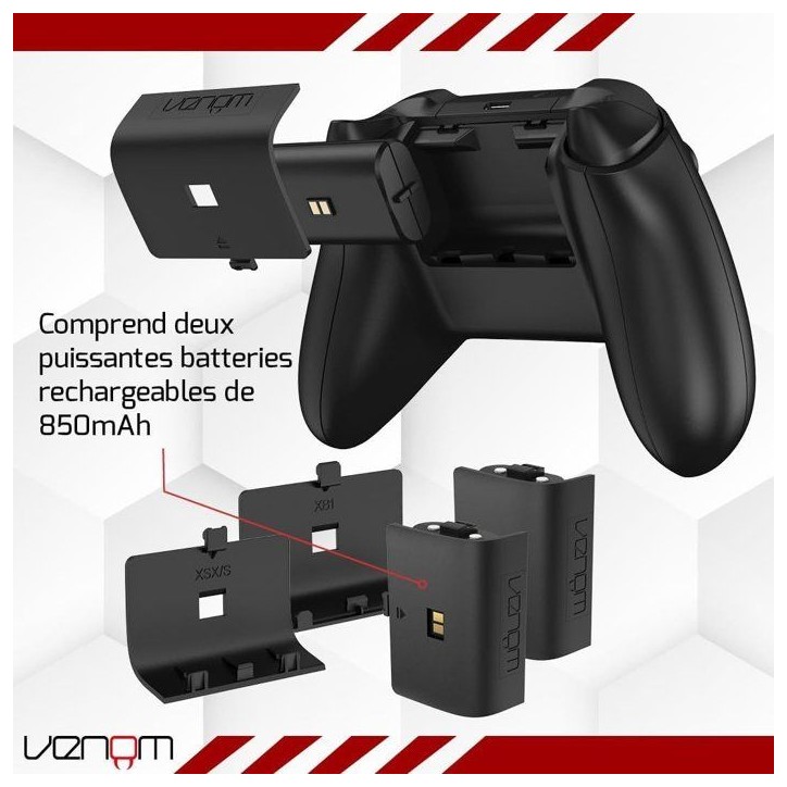 Station de charge double - VENOM - pour manettes Xbox - Xbox Series X|S & One - Noir Station de charge double - VENOM - pour manettes Xbox - Xbox Series X|S & One - Noir