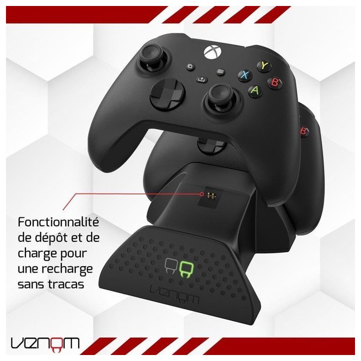Station de charge double - VENOM - pour manettes Xbox - Xbox Series X|S & One - Noir Station de charge double - VENOM - pour manettes Xbox - Xbox Series X|S & One - Noir