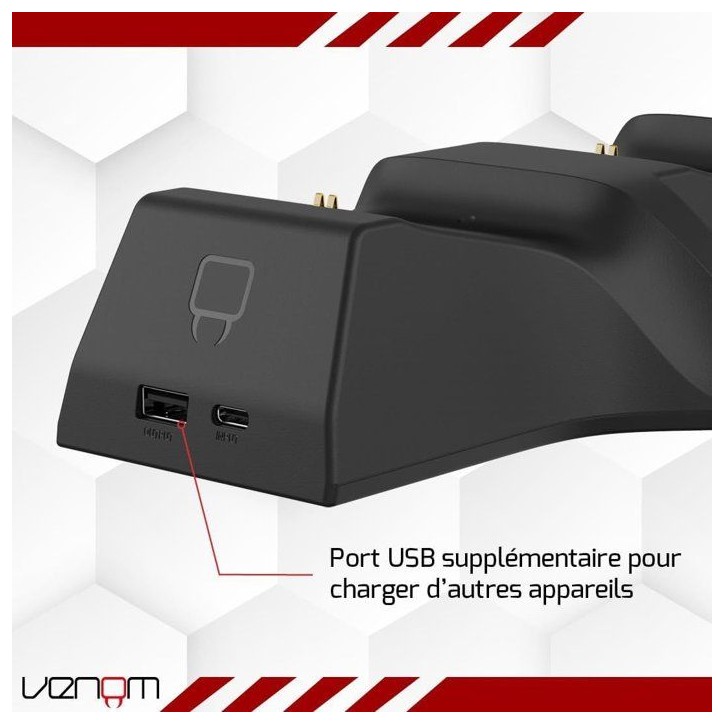 Station de charge double - VENOM - pour manettes Xbox - Xbox Series X|S & One - Noir Station de charge double - VENOM - pour manettes Xbox - Xbox Series X|S & One - Noir
