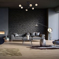 Suspension lustre D BY M.RED Black - Fer noir - Raffiné - Moderne