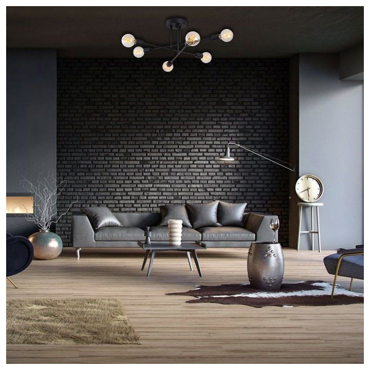 Suspension lustre D BY M.RED Black - Fer noir - Raffiné - Moderne