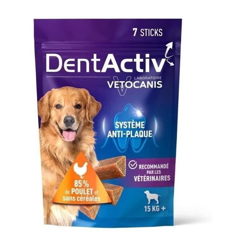 DentActiv - 7 Bâtonnets - VETOCANIS - Hygiène Bucco-Dentaire au Poul