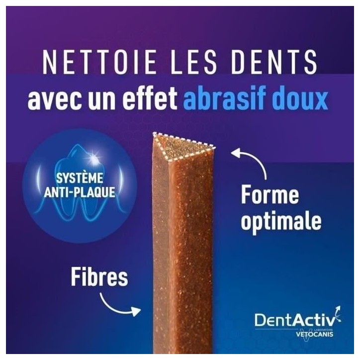 DentActiv - 7 Bâtonnets - VETOCANIS - Hygiène Bucco-Dentaire au Poulet pour Chien 15kg+ DentActiv - 7 Bâtonnets - VETOCANIS - Hygiène Bucco-Dentaire au Poulet pour Chien 15kg+