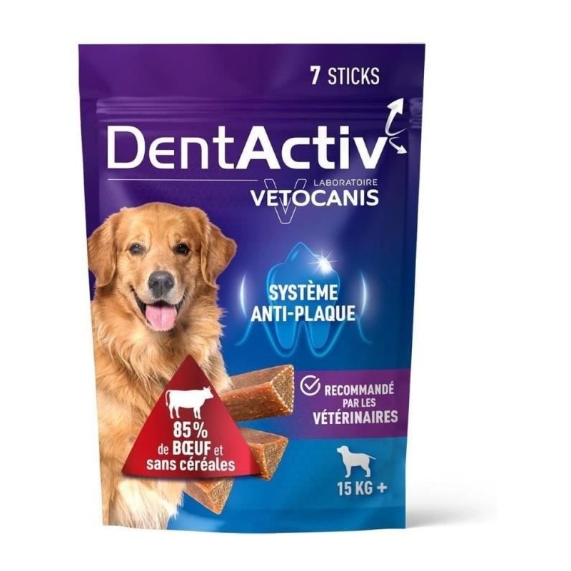 DentActiv - 7 Bâtonnets - VETOCANIS - 7 Bâtonnets Hygiène Bucco-Den