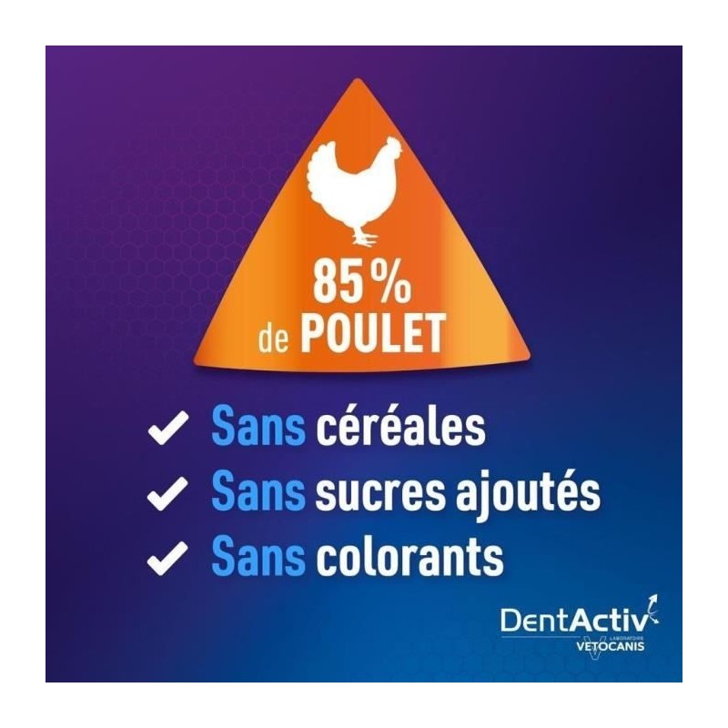 DentActiv - 12 Bâtonnets - VETOCANIS - Mini Bâtonnets Hygiène Bucco