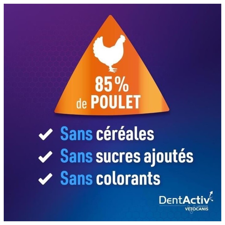 DentActiv - 12 Bâtonnets - VETOCANIS - Mini Bâtonnets Hygiène Bucco-Dentaire au Poulet pour Chien 2-15kg DentActiv - 12 Bâtonnets - VETOCANIS - Mini Bâtonnets Hygiène Bucco-Dentaire au Poulet pour Chien 2-15kg