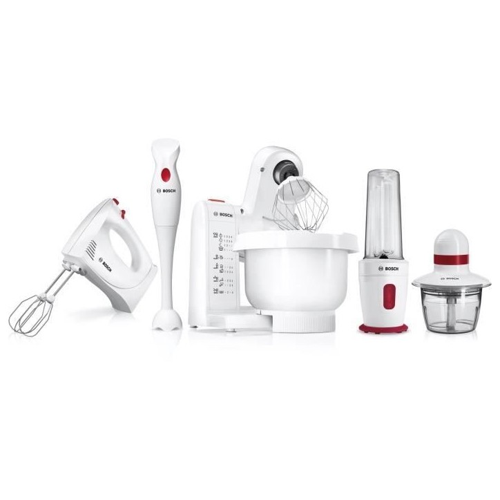 Batteur - BOSCH - MFQP1000 - 300 W - 2 vitesses + turbo - 2 fouets inox Batteur - BOSCH - MFQP1000 - 300 W - 2 vitesses + turbo - 2 fouets inox