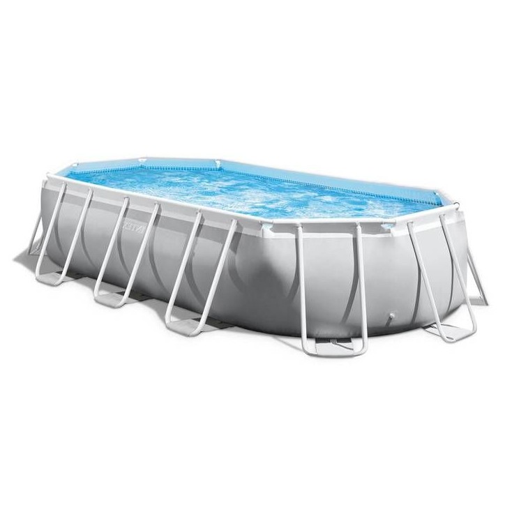 Kit Piscine hors sol tubulaire INTEX - Pris Frame - 503 x 274 x 122 cm - Ovale (Pompe, bâche, tapis de sol et échelle) - 26796 Kit Piscine hors sol tubulaire INTEX - Pris Frame - 503 x 274 x 122 cm - Ovale (Pompe, bâche, tapis de sol et échelle) - 26796
