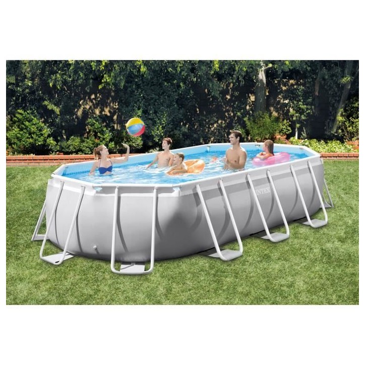 Kit Piscine hors sol tubulaire INTEX - Pris Frame - 503 x 274 x 122 cm - Ovale (Pompe, bâche, tapis de sol et échelle) - 26796 Kit Piscine hors sol tubulaire INTEX - Pris Frame - 503 x 274 x 122 cm - Ovale (Pompe, bâche, tapis de sol et échelle) - 26796