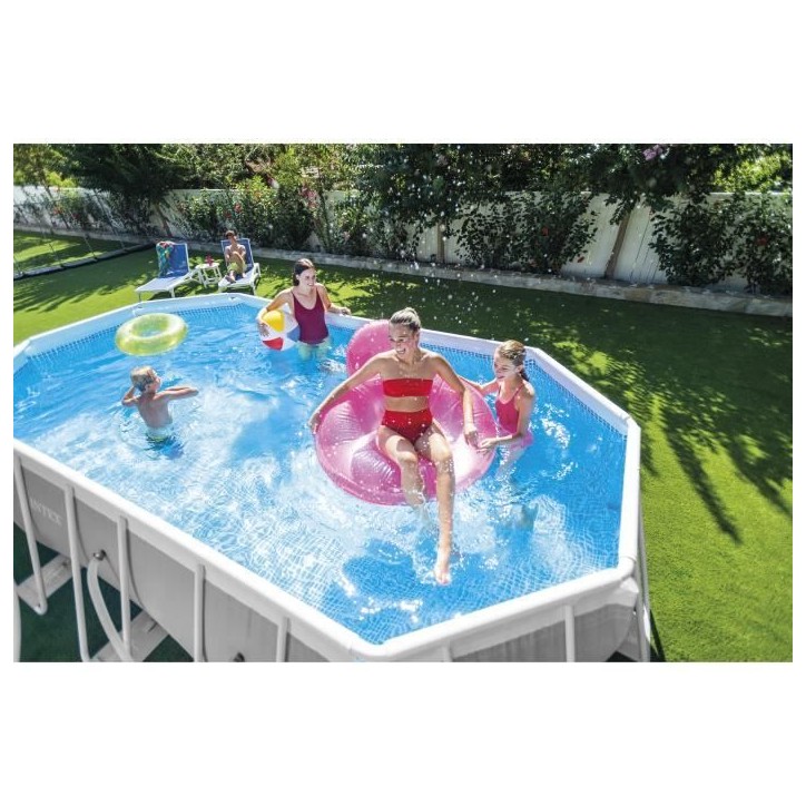 Kit Piscine hors sol tubulaire INTEX - Pris Frame - 503 x 274 x 122 cm - Ovale (Pompe, bâche, tapis de sol et échelle) - 26796 Kit Piscine hors sol tubulaire INTEX - Pris Frame - 503 x 274 x 122 cm - Ovale (Pompe, bâche, tapis de sol et échelle) - 26796
