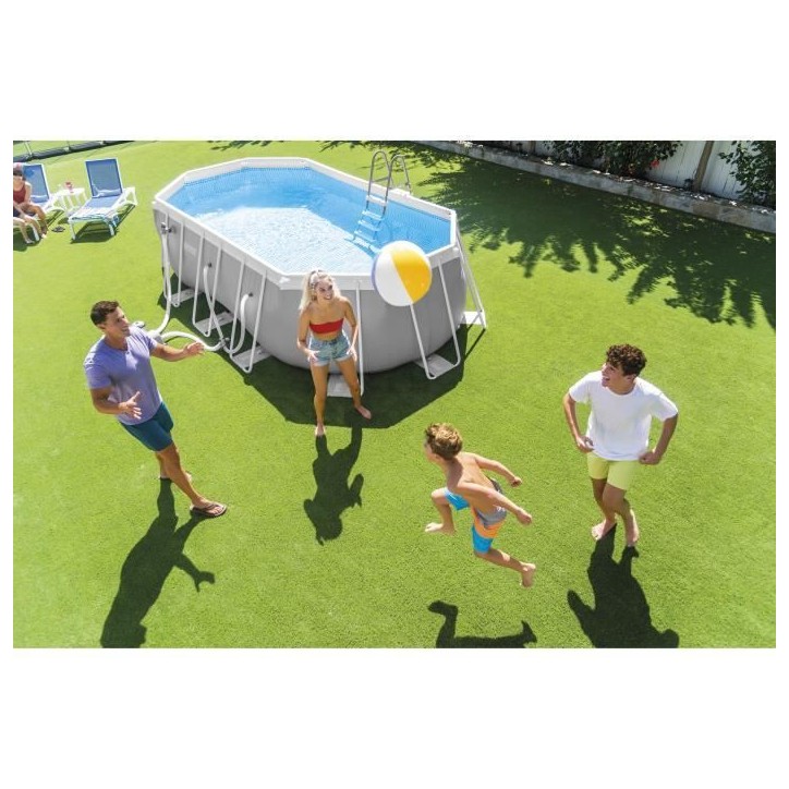 Kit Piscine hors sol tubulaire INTEX - Pris Frame - 503 x 274 x 122 cm - Ovale (Pompe, bâche, tapis de sol et échelle) - 26796 Kit Piscine hors sol tubulaire INTEX - Pris Frame - 503 x 274 x 122 cm - Ovale (Pompe, bâche, tapis de sol et échelle) - 26796
