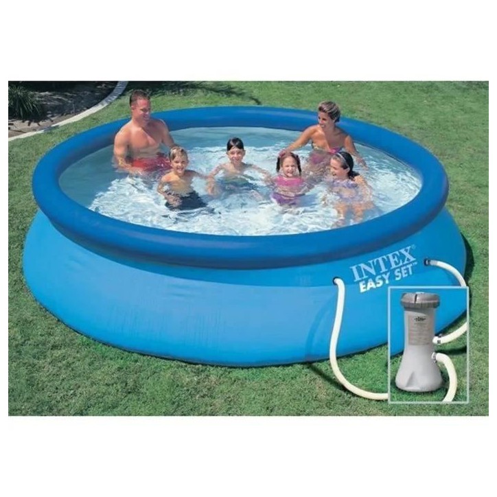 Kit Piscine hors sol autoportante INTEX - Easy Set™ - 366 x 76 cm - Ronde (Livrée avec une pompe et cartouche) - 28132NP