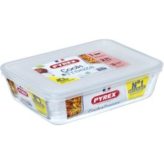 Boîtes de conservation rectangulaires - PYREX - Cook & Freez - Lot de 4 - Empilables - Verre borosilicate