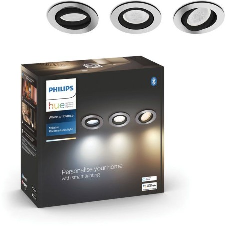 Spot encastré LED - PHILIPS HUE - Milliskin - lot de 3 - blanc - GU10