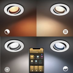 Spot encastré LED - PHILIPS HUE - Milliskin - lot de 3 - blanc - GU10