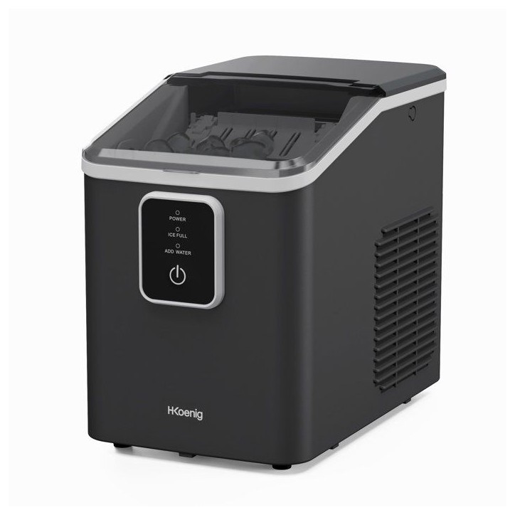 Machine a glaçons HKoeNIG - KUB12 - Jusqu'a 12kg de glaçons par jour - 6 a 13 minutes de production - 120W - Noir