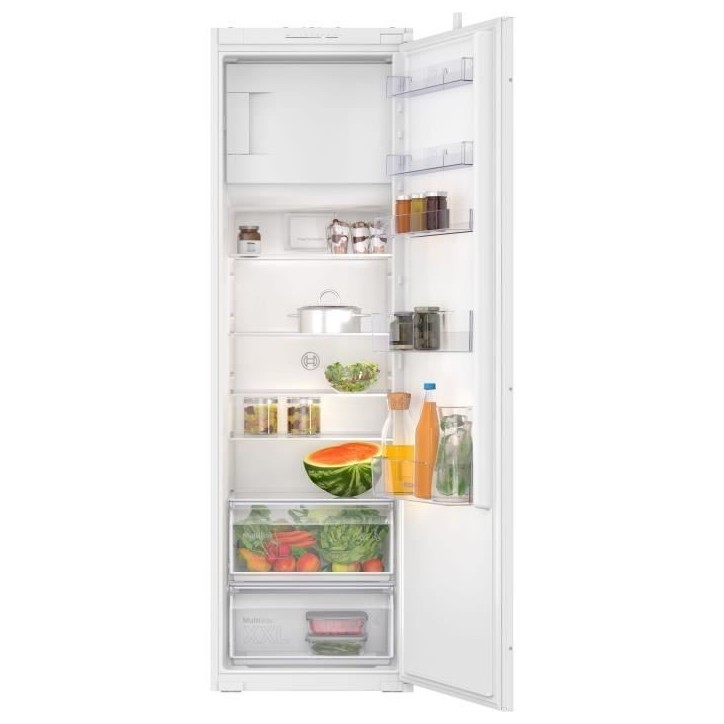 Réfrigérateur - BOSCH SER2 - KIL82NSE0 - 1 porte - Intégrable - 280 L (246 L + 34 L) - H177,2 x L54,1 x P54,8 cm Réfrigérateur - BOSCH SER2 - KIL82NSE0 - 1 porte - Intégrable - 280 L (246 L + 34 L) - H177,2 x L54,1 x P54,8 cm