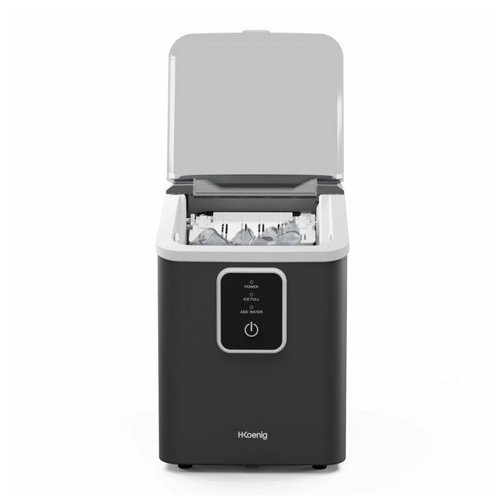 Machine a glaçons HKoeNIG - KUB12 - Jusqu'a 12kg de glaçons par jour - 6 a 13 minutes de production - 120W - Noir