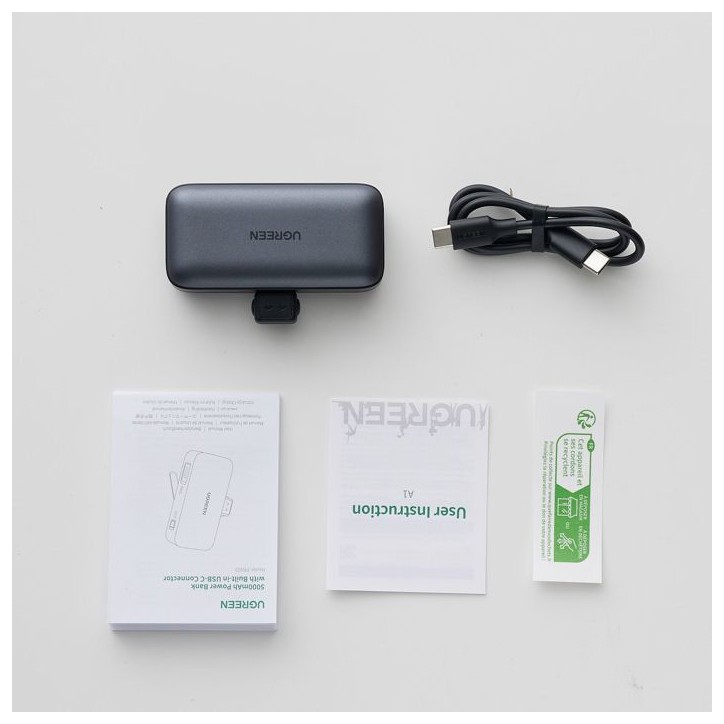 Batterie externe - UGREEN - 5,000 mAh - Connecteur USB-C - Avec support - Noir Batterie externe - UGREEN - 5,000 mAh - Connecteur USB-C - Avec support - Noir