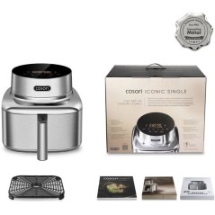 Airfryer - COSORI - Smart Air Fryer ICONIC Single - 6,2 L - Silver - A