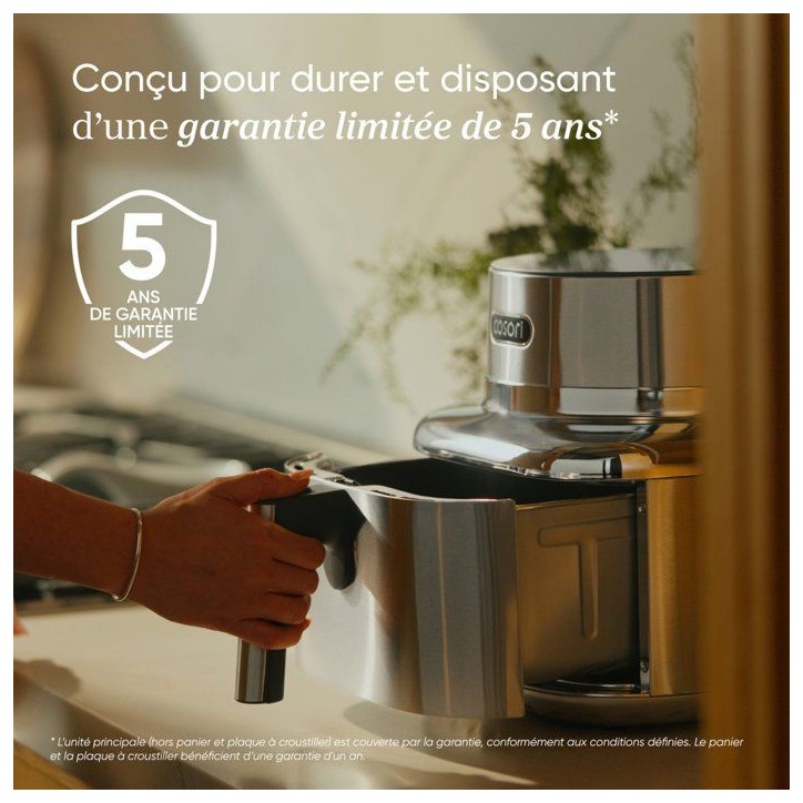 Airfryer - COSORI - Smart Air Fryer ICONIC Single - 6,2 L - Silver - Acier inoxydable