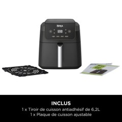 Friteuse sans huile - Air Fryer - NINJA - AF170EU - 6,2L - 4 programmes de cuisson - 2000W - Noir