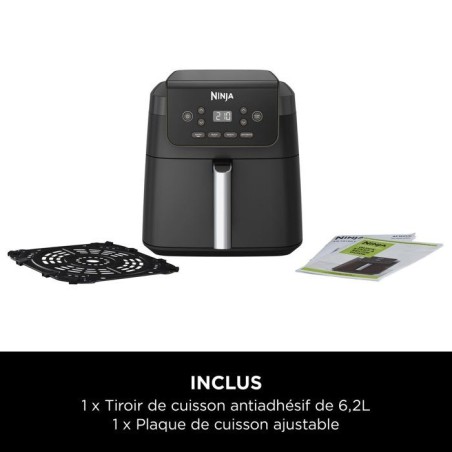 Friteuse sans huile - Air Fryer - NINJA - AF170EU - 6,2L - 4 programmes de cuisson - 2000W - Noir