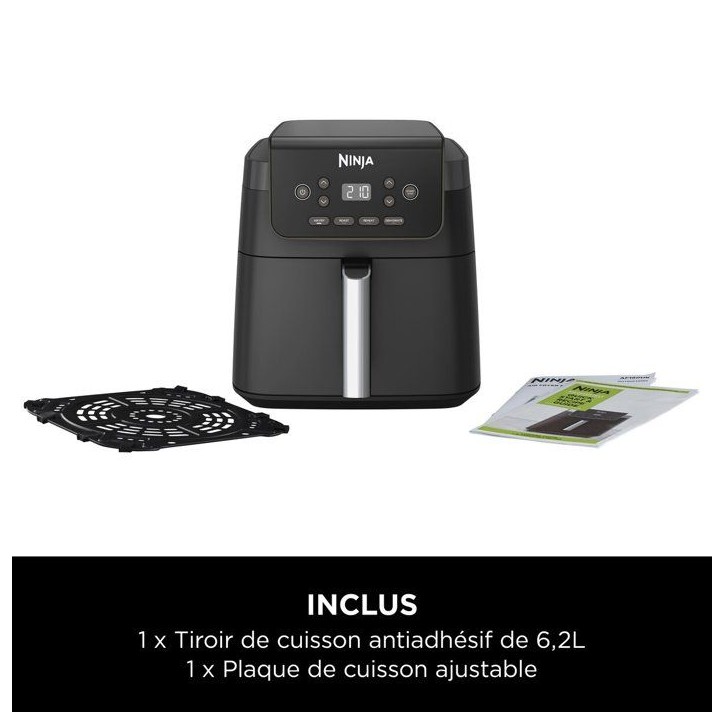 Friteuse sans huile - Air Fryer - NINJA - AF170EU - 6,2L - 4 programmes de cuisson - 2000W - Noir