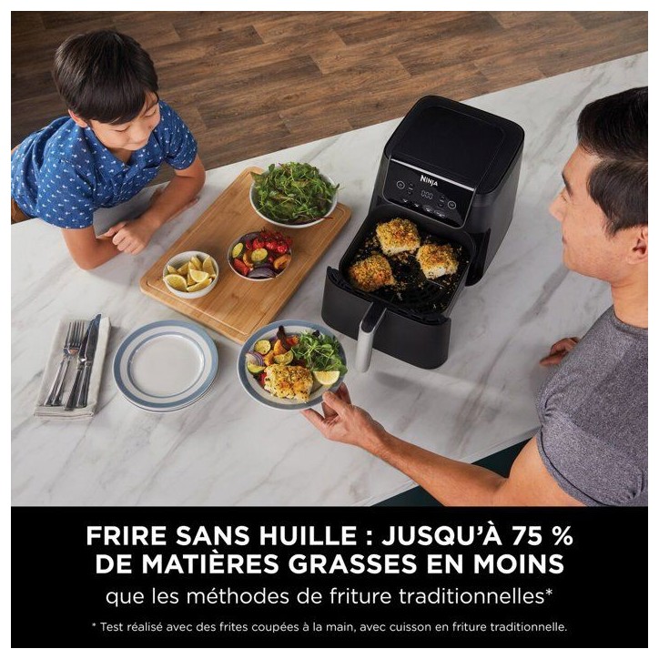 Friteuse sans huile - Air Fryer - NINJA - AF170EU - 6,2L - 4 programmes de cuisson - 2000W - Noir