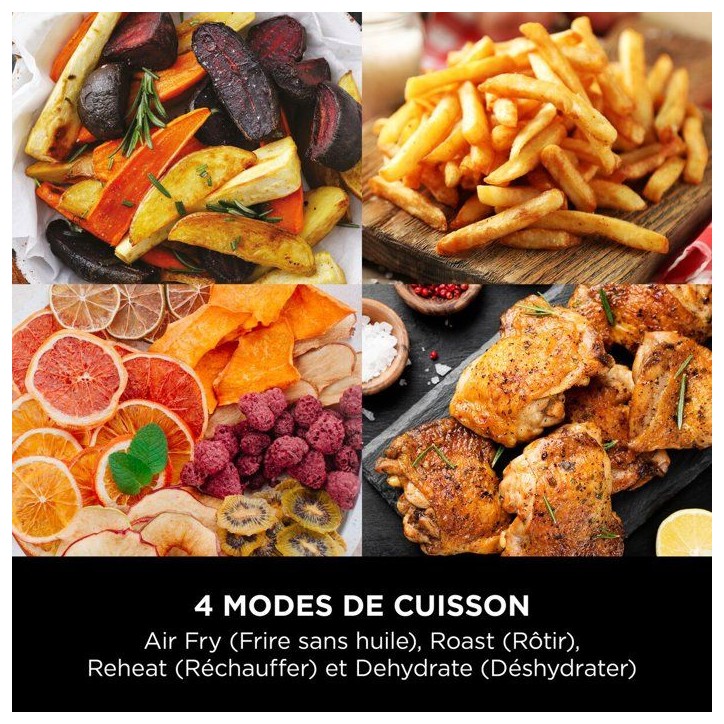 Friteuse sans huile - Air Fryer - NINJA - AF170EU - 6,2L - 4 programmes de cuisson - 2000W - Noir