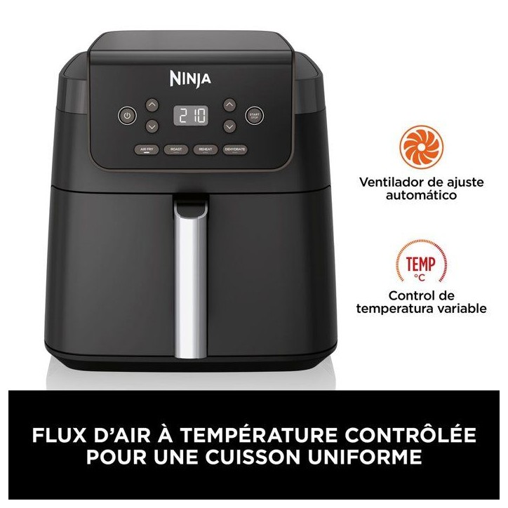 Friteuse sans huile - Air Fryer - NINJA - AF170EU - 6,2L - 4 programmes de cuisson - 2000W - Noir