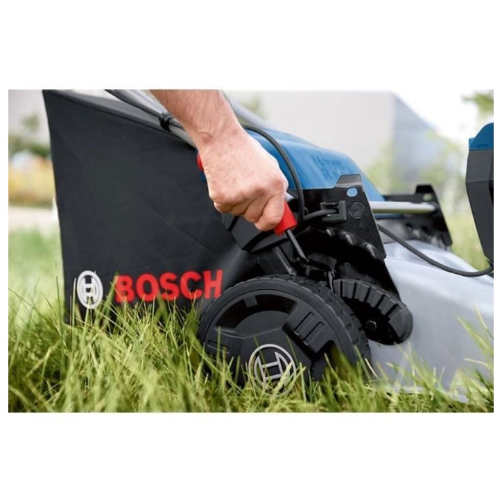 Bosch Professional 18V Tondeuse a gazon sans-fil GRA 18V2-46 (46 cm de coupe, bac ramassage 60 l, mulching) sans batterie