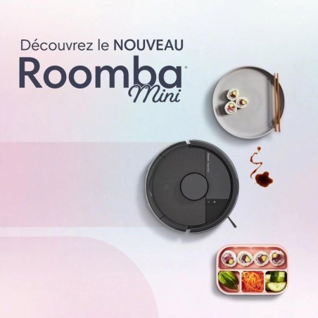 iRobot Roomba Mini Noir - Robot Aspirateur Laveur + Base Autoempty - 7000 Pa - Sac a poussiere (station) 2,5 L