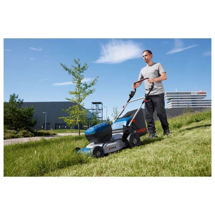 Bosch Professional 18V Tondeuse a gazon sans-fil GRA 18V2-46 (46 cm de coupe, bac ramassage 60 l, mulching) sans batterie