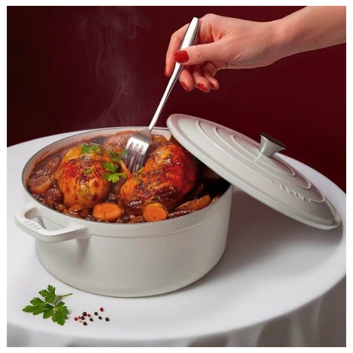 Cocotte en fonte émaillée - LA FONDERIE 1890 - IENA22 - Induction tous feux - Revetement émaillé - Cuisson homogene