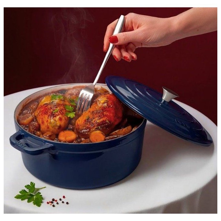 Cocotte en fonte émaillée - LA FONDERIE 1890 - ALMA22 - Induction tous feux - Revetement émaillé - Cuisson homogene