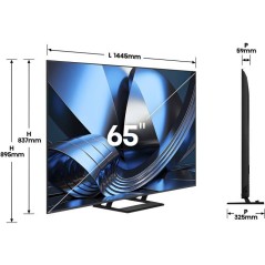 Hisense 65U7SE - TV ULED MiniLED 65 (164 cm) - 4K UHD 3840x2160 - 144 Hz - HDR10+ - Caisse basses intégré - Smart TV - 4xHDMI
