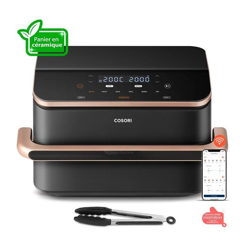 AirFryer - COSORI - DualBlaze Twinfry Pro Ceramic - 10 L - Noir - Conn