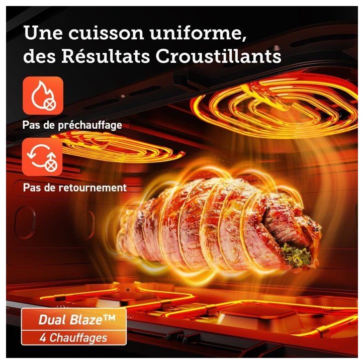 AirFryer - COSORI - DualBlaze Twinfry Pro Ceramic - 10 L - Noir - Connectée Wi-Fi