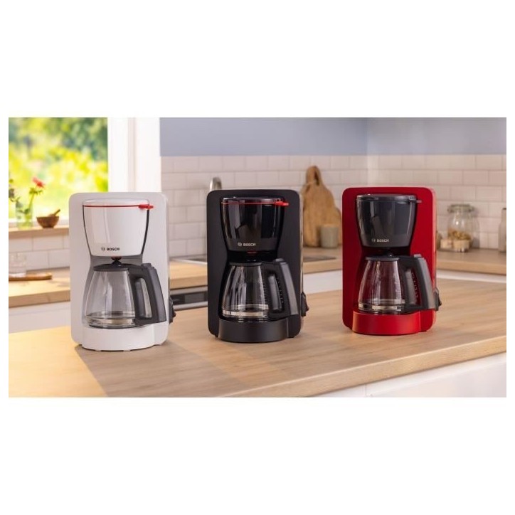Cafetiere Filtre - BOSCH - TKA2M114 MyMoment - Rouge - Capacité 1,25L - verseuse verre - systeme anti-gouttes Cafetiere Filtre - BOSCH - TKA2M114 MyMoment - Rouge - Capacité 1,25L - verseuse verre - systeme anti-gouttes