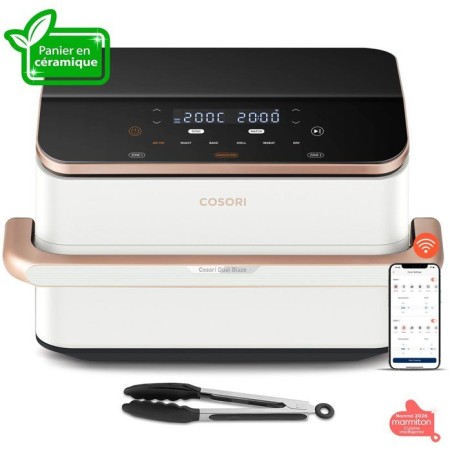 AirFryer - COSORI - DualBlaze Twinfry Pro Ceramic - 10 L - Blanc - Con