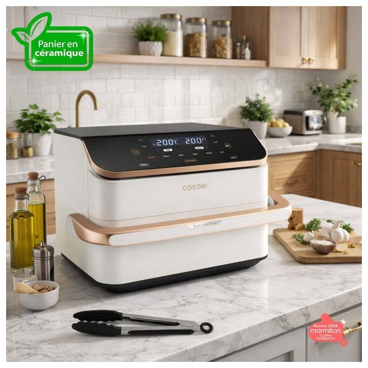 AirFryer - COSORI - DualBlaze Twinfry Pro Ceramic - 10 L - Blanc - Connectée Wi-Fi