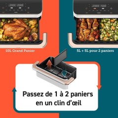 AirFryer - COSORI - DualBlaze Twinfry Pro Ceramic - 10 L - Blanc - Con