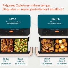 AirFryer - COSORI - DualBlaze Twinfry Pro Ceramic - 10 L - Blanc - Con
