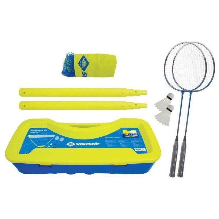 Ensemble de badminton - SCHILDKROT - Donic Schildkröt - 2 raquettes - 1 filet - Couleur bleu/jaune Ensemble de badminton - SCHILDKROT - Donic Schildkröt - 2 raquettes - 1 filet - Couleur bleu/jaune