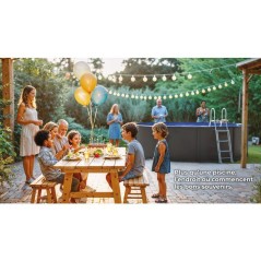 GRE - Kit Piscine hors sol acier ronde grise anthracite - Ø300 x H122